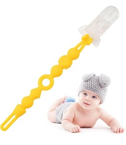 M-57@[BROWN PARKER] pacifier holder stroller clip falling prevention toy holder ( yellow )