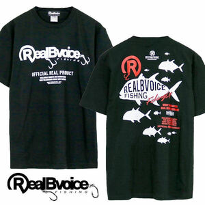 リアルビーボイス RealBvoice フィッシングライフTシャツ (FISHING LIFE) フィッシングライン 24SSRBV-FH-002 ブラック XLサイズ