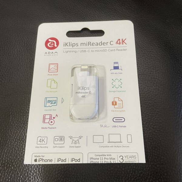 iKlips miReader C Lightning用変換アダプタ (USB Type-C・microSD)
