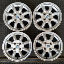 管理番号：A5-24【4本価格】【14x4.5J 4x100 ET+45 ハブ54】ダイハツ純正 MINILITE・ミラジーノ等・店頭引取可能・適格請求書発行可能_画像1