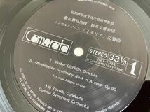 豊田耕児/指揮 Koji Toyoda/群馬交響楽団/ Weber OBERON Overture/Mendelssohn Symphony No.4 ITALIAN 81年帯付LP カメラータ CMT1034_画像5