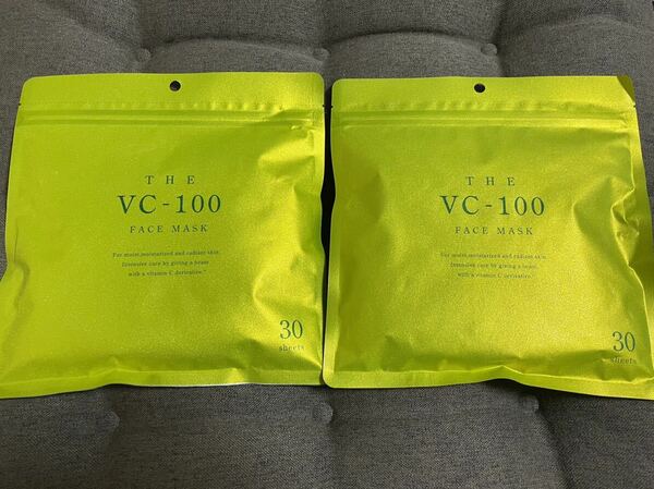 未開封【THE VC-100 FACE MASK 30枚】2袋セット/フェイスマスク/フェイスパック/ビタミンC誘導体配合/透明肌/ビタミンE/プロビタミンB5