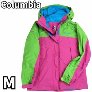 【色鮮やかスタイリッシュ】　Columbia　コロンビア オムニテック　マウンテンパーカー 高性能 ウェア 登山 キャンプ　緑　ピンク　M
