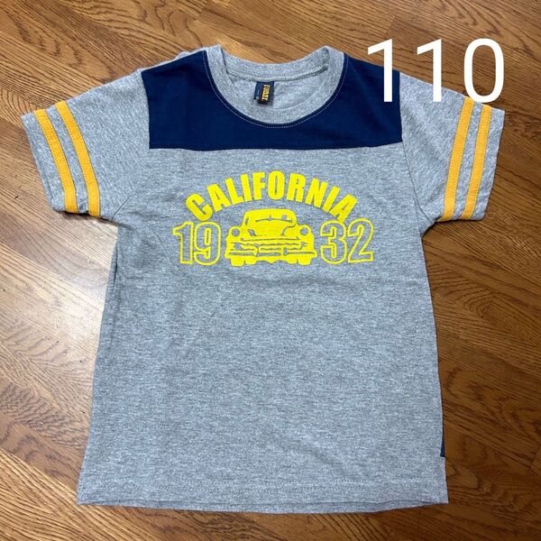 綿100% 半袖Tシャツ 110cm 車 グレー系