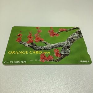 オレンジカード　JR東日本　梅　花　風景　5穴　オレカ　使用済み