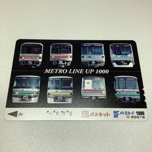 営団地下鉄　メトロカード　4穴　パスネット　メトロラインナップ1000　METRO LINE UP 1000　使用済み