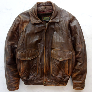 HOUSTON LEATHER FLIGHT JACKET ヒューストン 羊革 MB-2 レザーフライトジャケット ボア着脱ライナー付 38R