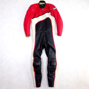 TAKAI Leather Racing Suit タカイ レザーレーシングスーツ 革つなぎ 膝にカップ 背中にパッド入り Mサイズ ライダースーツ