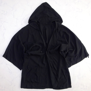 美品 2005SS Y's Yohji Yamamoto ヨウジヤマモト レーヨン50% キュプラ50% ジャケット フーディ YS-J17-221