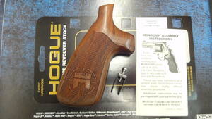 HOGUE Nフレーム round Miculek JM チェッカー 木製グリップ 240514 ホーグ M327 M627 R8