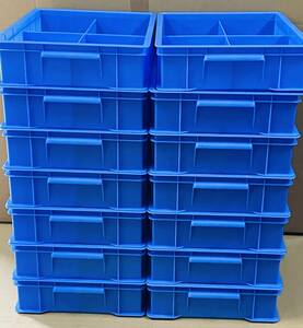  new goods with translation * plastic container blue *14 piece set rice field 4[375*275*85mm] bulkhead board attaching * parts box * tool case large amount set unused 