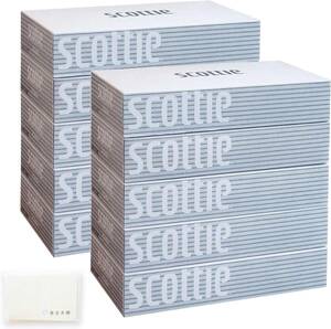 スコッティ ティッシュ (400枚(200組) * 5箱パック * 2セット) ホワイト パッケージ ボックス ティシュー SCO