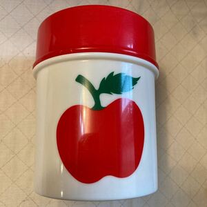  apple canister Showa Retro preservation container retro pop styrol made candy pot case display interior that time thing 