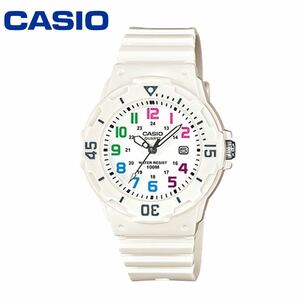 CASIO カシオ LRW200 ホワイトマルチカラー レディース キッズ ガールズ 子供用 女の子 アナログ 防水 軽量 薄型 女性用 腕時計 カレンダー