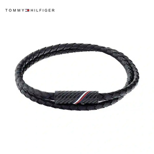 トミーヒルフィガー ブレスレット tommy hilfiger トミー ブレス 二連 ダブルラップ レザーブレスレット 革 皮 2790469 ブラック メンズ 