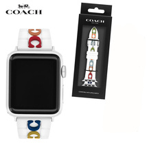 COACH コーチ Apple Watch アップルウォッチ ホワイト マルチカラー C 14700099 シグネチャー シリコン ラバー ストラップ 38mm 40mm 41mm_画像1