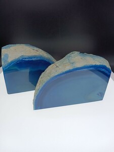  blue ..menou book end stone blue a gate raw ore lustre finishing set 