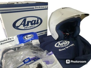 Arai Hyper T バイクヘルメット 61.62cm ハイパーT アライ ヘルメット ホワイトバイザー(黒)おまけ★ara-50