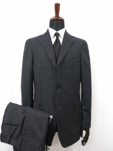 超美品 【ベルベスト Belvest】 カシミヤ混 3ボタン段返り スーツ (メンズ) 48-7R チャコールグレー ストライプ 伊製 A10161 ■27HR3604