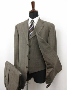 美品 【ブルックスブラザーズ Brooks Brothers】 3ボタン 3ピース スーツ (メンズ) 40REG/34W グレー系 グレンチェック ■27RMS8699