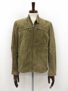  super-beauty goods [ Hugo Boss HUGO BOSS] punching leather switch suede leather blouson jacket ( men's ) size46 khaki brown group #17MB3402#