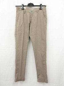 美品 【BARBATI バルバッティ】 コットンストレッチ スラックス パンツ (メンズ) size48 ライトブラウン系 織柄 ■28MPA0783■