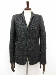  ultimate beautiful goods [RYNSHU Lynn shuu]MA-3311 leather switch with cotton single 2 button quilting jacket ( men's ) sizeS black #17HR3658#
