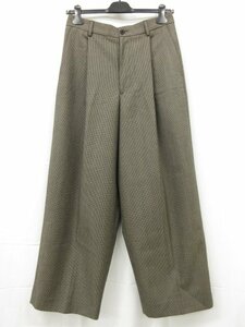  почти не использовался [ Dries Van Noten DRIES VAN NOTEN]1157-343-1306 текстильный узор шерсть tuck широкий брюки ( мужской ) size48 светло-коричневый тон #17MPA0810#