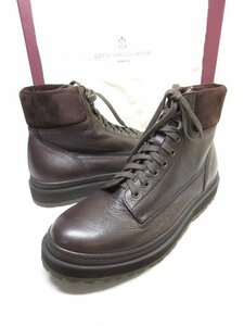 定価108.900円 未使用【OFFICINA SLOWEAR スローウエア】 130187 SW441 620 レースアップブーツ シボ革 靴 (メンズ) 40 濃茶 ■30SLZ177■