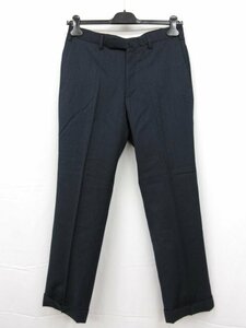  очень красивый товар [ INCOTEX INCOTEX] шерсть брюки слаксы ( мужской ) size48 темно-синий текстильный узор AET704/002 002-21 #28MPA0900#
