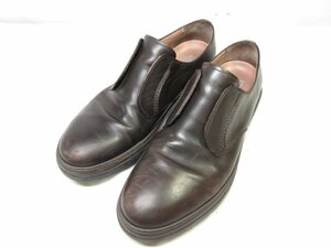 【サルヴァトーレフェラガモ Salvatore Ferragamo】 レザー スリッポン プレーントゥ 靴 (メンズ) size8.5 ダークブラウン ■30MZA5320■