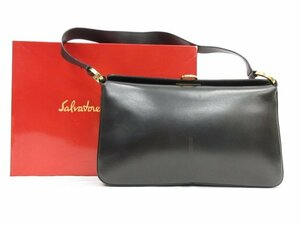 【サルヴァトーレフェラガモ Salvatore Ferragamo】 ガンチーニ金具 レザーワンショルダーバッグ (レディース) ブラック ■5LG2857■