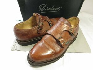 【パラブーツ Paraboot】 ウィリアム ダブルモンクストラップシューズ キャップトゥ 紳士靴 (メンズ) size7.5 ブラウン系 ■30MZA5384■