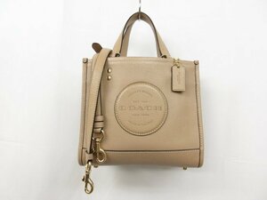 超美品【コーチ COACH】 F2241-C5268 シボレザー デンプシートートバッグ 2WAYショルダー (レディース) ダークベージュ系■5LG2862■