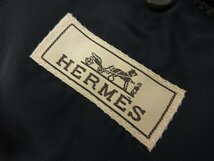 超美品【エルメス HERMES】G9160 シングル3ボタン サイドデザイン 織柄ウールジャケット (メンズ) 46 グレー味のある紺系 伊製■17HR3633■_画像5