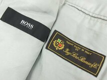 超美品 【ヒューゴボス HUGO BOSS】 ロロピアーナ生地 モヘア×シルク混 3ボタン スーツ (メンズ) size50 グレー系 ストライプ ■28RMS8570_画像8