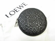 未使用 【ロエベ LOEWE】レザー アナグラム柄 コインケース 小銭入れ (男女兼用) ブラック 黒 BOX付き ■7ME6748■_画像1