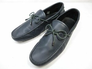 [ Tod's TOD'S] leather driving shoes Loafer slip-on shoes gentleman shoes ( men's ) size5.5 navy series #30MZA5394#