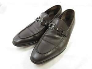 【サルヴァトーレフェラガモ Salvatore Ferragamo】 レザー ガンチーニローファー スリッポン 靴 (メンズ) size7.5EE 濃茶 ■30MZA5560■