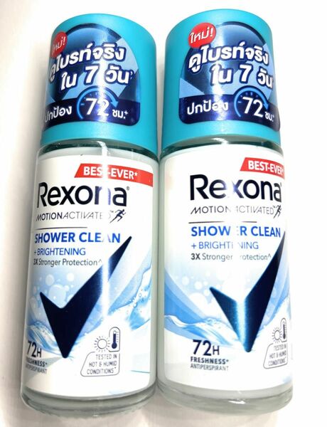 新品未使用 レクソナ Rexona 制汗 デオドラント クリーンシャワーｘ2本 制汗ロールオン 脇汗 ワキガ 多汗 夏場 送料込