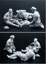 大戦 WW2 雑談 ミニチュア 兵士3体 1/35 外国兵 ねころぶ兵士 ジオラマ 未塗装 未組み立て キット レジン 樹脂模型 フィギュア H335_画像2