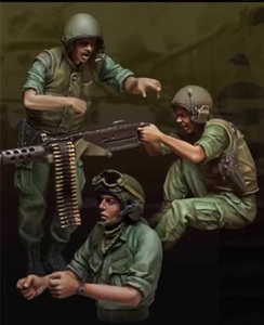 ベトナム 大戦 ミリタリー 兵士 3体セット 1/35スケール 戦場 ライフル ミニチュア 大戦 レジン 樹脂模型 フィギュア 未塗装 未組立 H770