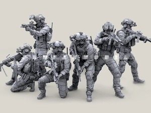 樹脂模型 兵士 6体セット 1/35スケール 銃 兵隊 ジオラマ レジン 樹脂 軍人 キット 樹脂 ミリタリー 未塗装 未組み立て 樹脂 模型 H032