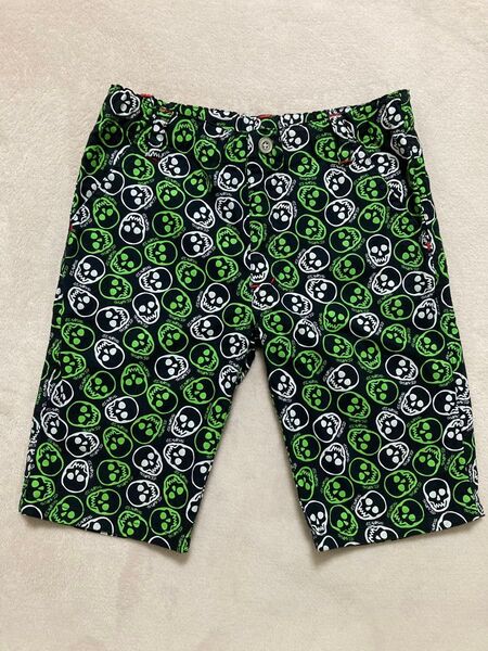 【TK SAPKID】120cm ハーフパンツ ドクロ総柄 キッズ 小難あり だけど 美品