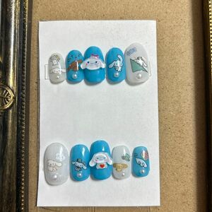 nail No.7 シナモン 推し活 ブルー 青 ネイル サンリオ