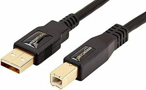 ブラック ベーシック USB2.0 ケーブル USB-A 4.9m to USB-B プリンター対応 タイプAオス - タイプBオ