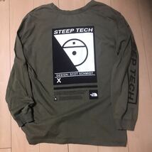 THE NORTH FACE ザノースフェイスSTEEP TECH スティープ テック ロングスリーブ 長袖Ｔシャツ XLオリーブ ユニセックス 激レア 希少品 _画像2