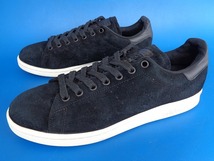 13773■美品 17年製 adidas stansmith アディダス スタンスミス 黒 ブラック スエード 顔つき 27.5 BZ0485_画像1