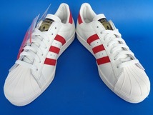 13798■新品 箱付き 14年製 adidas SUPERSTAR 80s VINTAGE DX アディダス スーパースター ビンテージ デラックス 白 赤 金ベロ 25 B35982_画像4