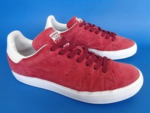 13820■美品15年製 adidas stansmith VULC アディダス スタンスミス バルカ スエード 顔つき エンジ 赤 茶 26 M17186_画像2